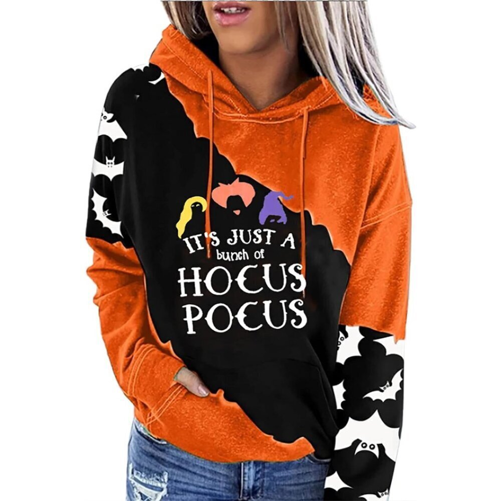 Halloween Sweatshirt Women Cotton Blend Long Sleeve Graphic Top